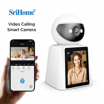 Srihome SH053 2MP 1080P WiFi PTZ IP Dome Camera: AI Tracking, Video Intercom