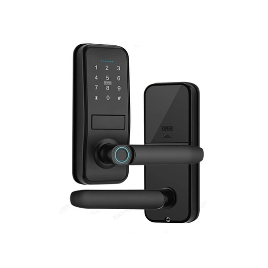 RAYKUBE Smart Fingerprint Door Lock - Biometric Electronic Lock with Tuya App, Fingerprint/Password/Card Unlock