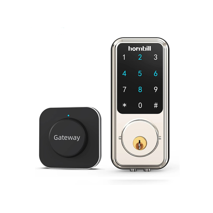 Hornbill WiFi Smart Deadbolt Door Lock with Keypad & App Control – Auto-Lock, Keyless Entry for Home & Office