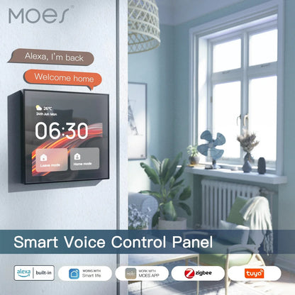 MOES Tuya WiFi Smart Touch Screen Control Panel – 4-Inch In-Wall Central Controller for Intelligent Scenes & Smart Home Automation