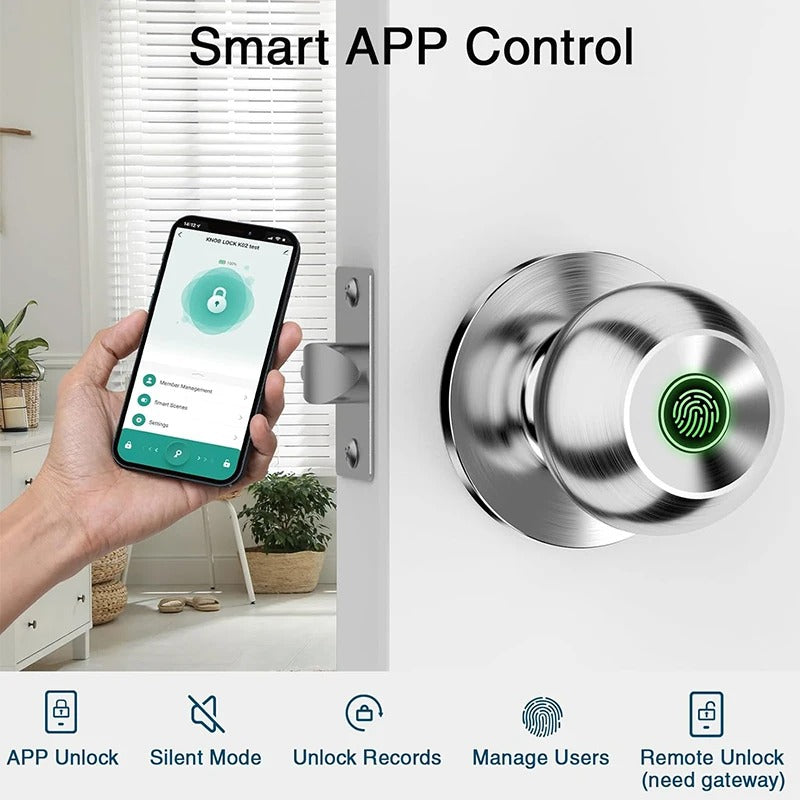 CIEPOJIET Fingerprint Smart Lock with Tuya App & Bluetooth – Keyless Entry Door Lock for Home Security