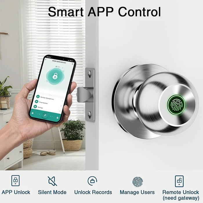 CIEPOJIET Fingerprint Smart Lock with Tuya App & Bluetooth – Keyless Entry Door Lock for Home Security