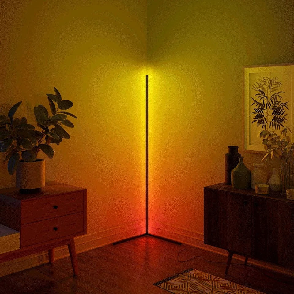 Smart RGB Dream Color Floor Lamp with Music Sync, 16 Million Color Options, APP & Remote Control – Modern Standing Mood Light for Living Room & Bedroom