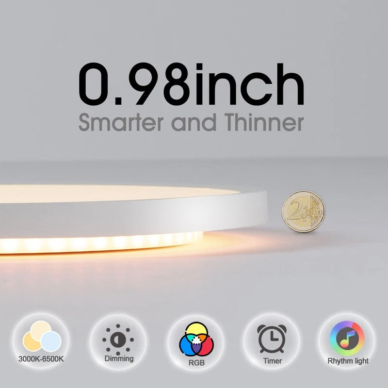 MARPOU Tuya LED Ceiling Lamp - Modern RGB Smart Light with Voice Control | Works with Alexa & Google for Bedroom & Living Room