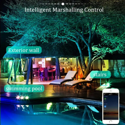 Smart RGB LED Floodlights - Tuya WiFi & Bluetooth | Weatherproof IP66 | 30W/50W/100W Outdoor Smart Control via App