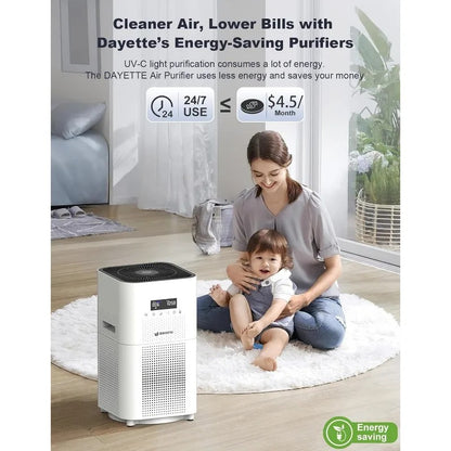 Smart WiFi Air Purifier for Large Rooms – Up to 3000 Sq Ft, APP & Alexa Control, H13 True HEPA Filter, Air Cleaner