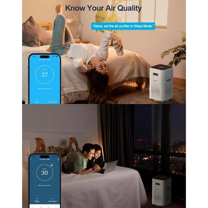 Smart WiFi Air Purifier for Large Rooms – Up to 3000 Sq Ft, APP & Alexa Control, H13 True HEPA Filter, Air Cleaner