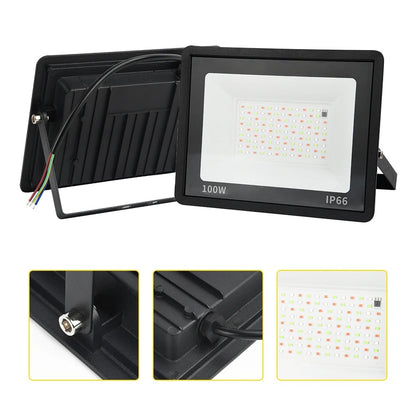 RGB LED Floodlight Outdoor - Waterproof IP66 | 30W/50W/100W Smart RGB Spotlight for Landscape Lighting