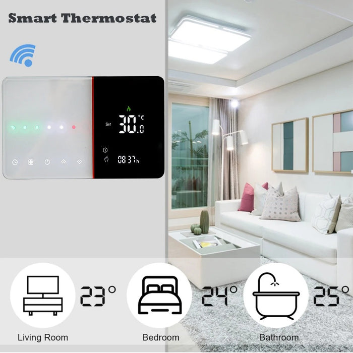 Qiumi Smart WiFi Thermostat – Compatible with Alexa & Google Home for Water, Floor Heating, and Gas Boilers