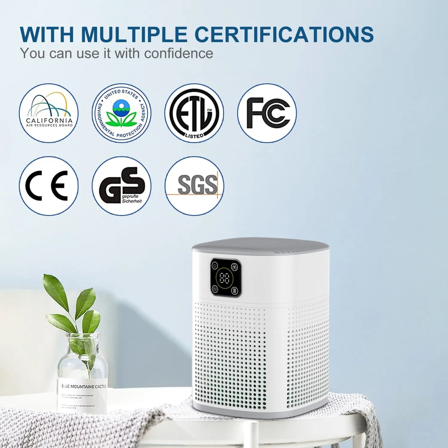 OUNEDA HY1800 Pro Air Purifier for Home – Portable H13 HEPA & Carbon Filters, Smart Control, Efficient Air Cleaner