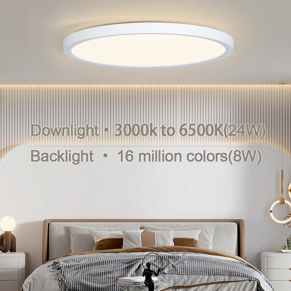 MARPOU Tuya LED Ceiling Lamp - Modern RGB Smart Light with Voice Control | Works with Alexa & Google for Bedroom & Living Room