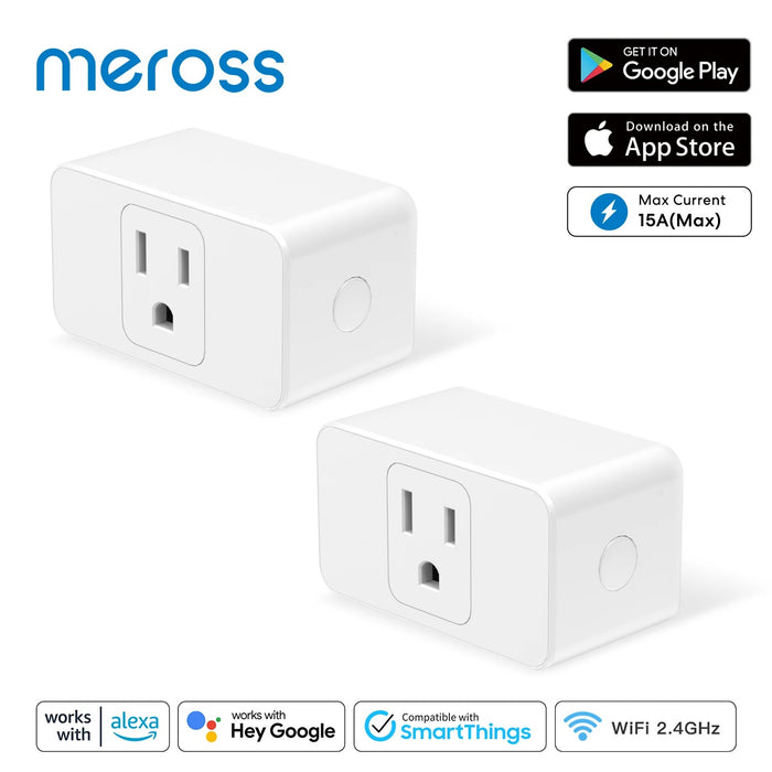 Meross WiFi Smart Plug US Socket – 1/2/4 Pack, Timer, Voice Control, Alexa & Google Support