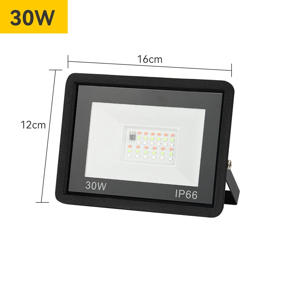 RGB LED Floodlight Outdoor - Waterproof IP66 | 30W/50W/100W Smart RGB Spotlight for Landscape Lighting