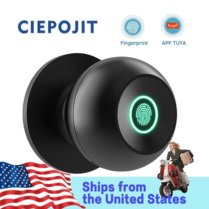 CIEPOJIET Fingerprint Smart Lock with Tuya App & Bluetooth – Keyless Entry Door Lock for Home Security