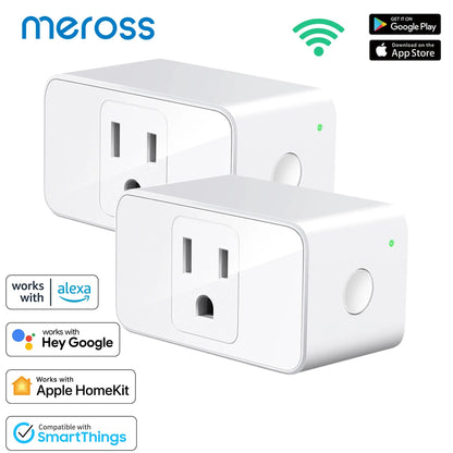 Meross Smart Plug Mini - HomeKit, WiFi, Alexa, Google Assistant, Remote & Voice Control