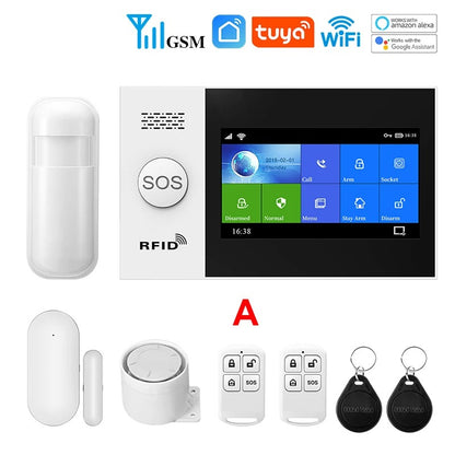 Tuya 4G WiFi Security Alarm System for Home | Wireless 2G/4G Smart Alarm with Alexa Support | Residential Home Security