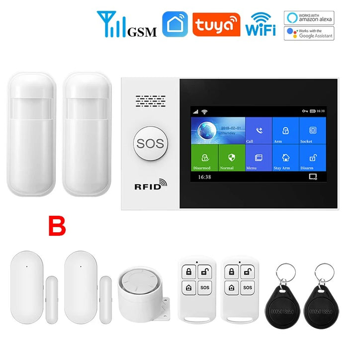 Tuya 4G WiFi Security Alarm System for Home | Wireless 2G/4G Smart Alarm with Alexa Support | Residential Home Security