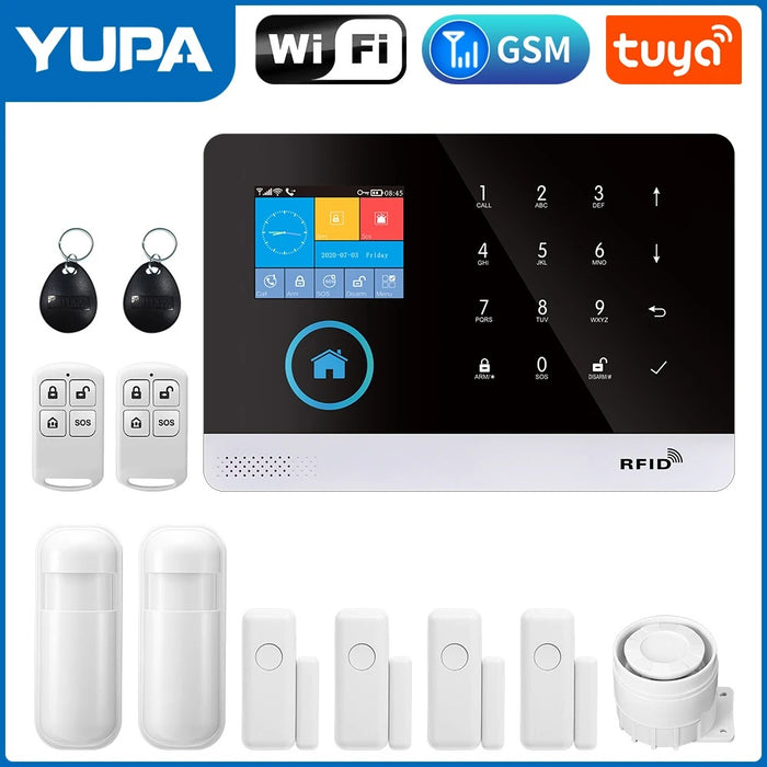 4G WiFi Alarm System - Tuya Smart Life APP | Smart Home Security Kit with PIR and Door Sensors