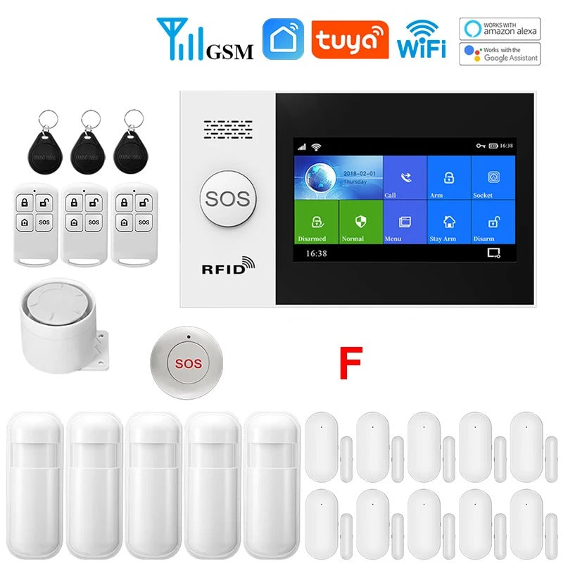 Tuya 4G WiFi Security Alarm System for Home | Wireless 2G/4G Smart Alarm with Alexa Support | Residential Home Security