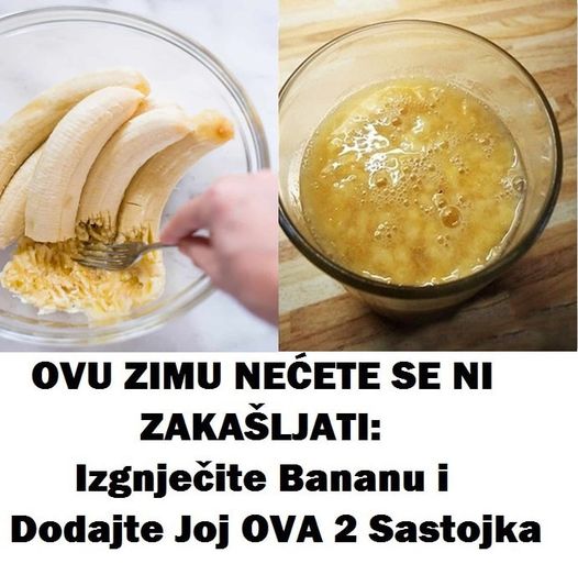 OVU ZIMU NEĆETE SE NI ZAKAŠLJATI: Izgnječite Bananu I Dodajte Joj OVA 2 Sastojka - featured image