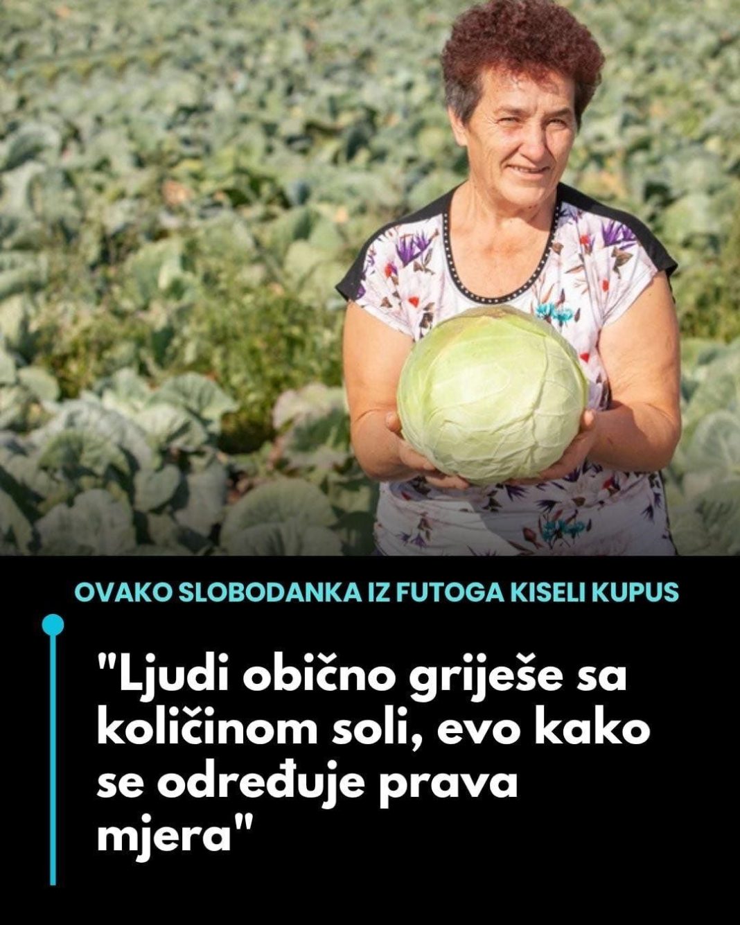 Ovako Slobodanka iz Futoga kiseli kupus: “Ljudi najčešće greše sa količinom soli,” - featured image Ovako Slobodanka iz Futoga kiseli kupus: “Ljudi najčešće greše sa količinom soli,” - featured image