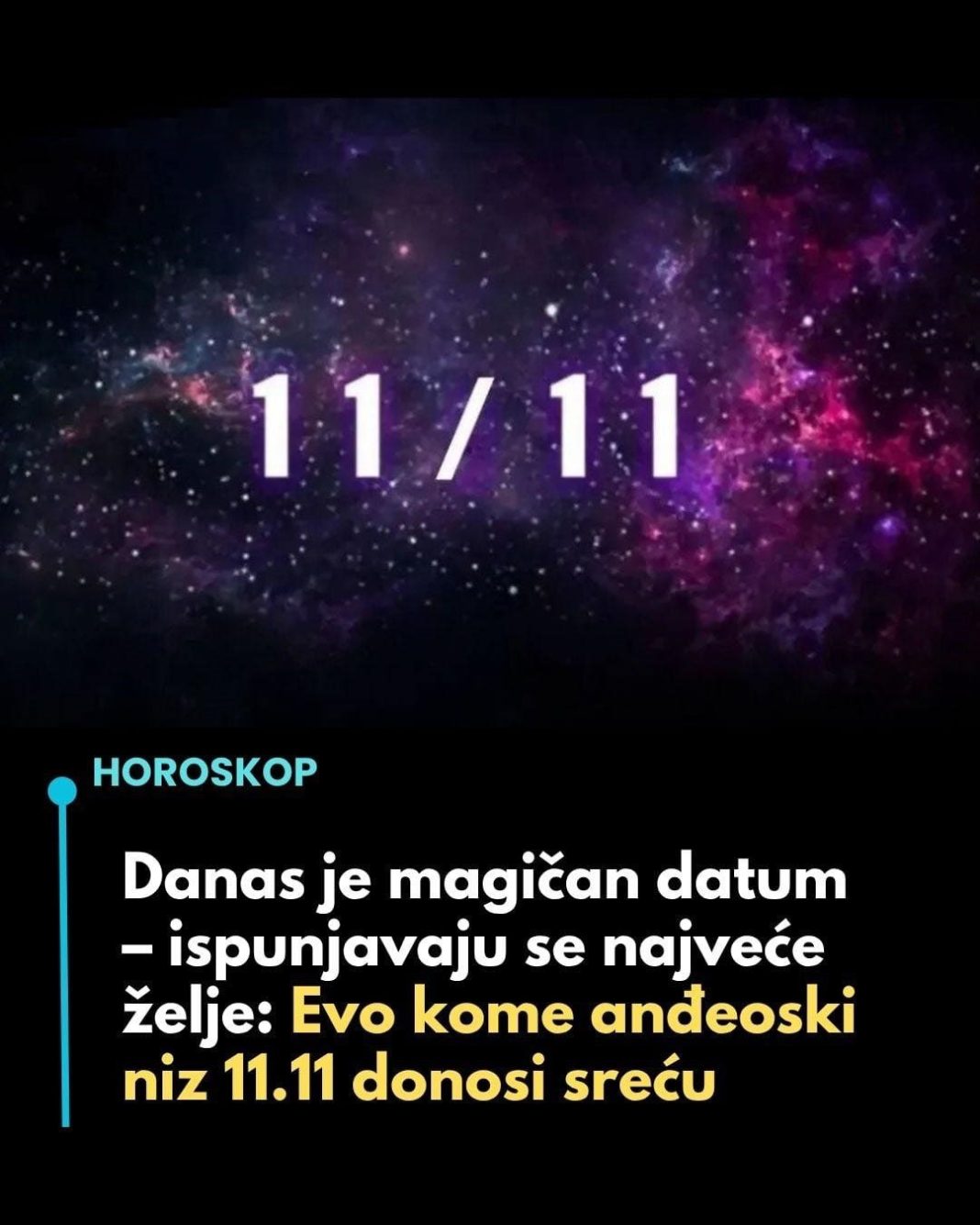 Danas je magičan datum – ispunjavaju se najveće želje: Evo kome anđeoski niz 11.11 donosi sreću… - featured image