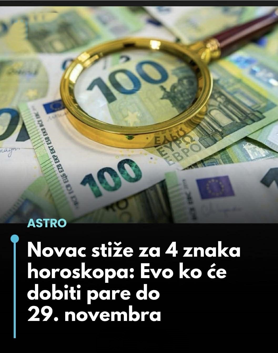 Novac stiže za 4 znaka horoskopa: Evo ko će dobiti pare do 29. novembra… - featured image