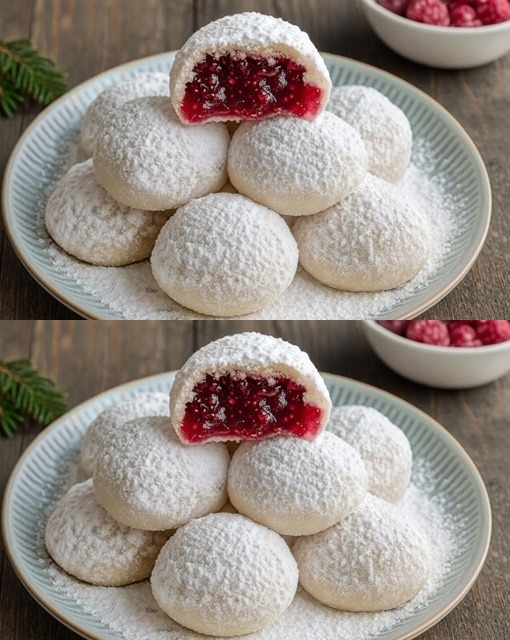 PREDIVNI KOLAČIĆI SA MALINAMA “SNJEŽNE KUGLICE”.. JEDU SE U JEDNOM ZALOGAJU… - featured image PREDIVNI KOLAČIĆI SA MALINAMA “SNJEŽNE KUGLICE”.. JEDU SE U JEDNOM ZALOGAJU… - featured image