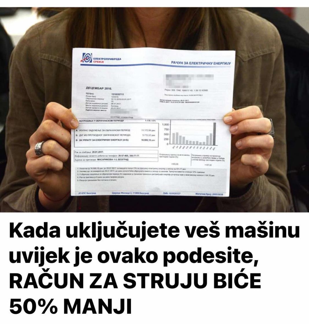 VEŠ MAŠINU UKLJUČITE OVAKO I SMANJITE RAČUN ZA ELEKTRIČNU ENERGIJU… - featured image VEŠ MAŠINU UKLJUČITE OVAKO I SMANJITE RAČUN ZA ELEKTRIČNU ENERGIJU… - featured image