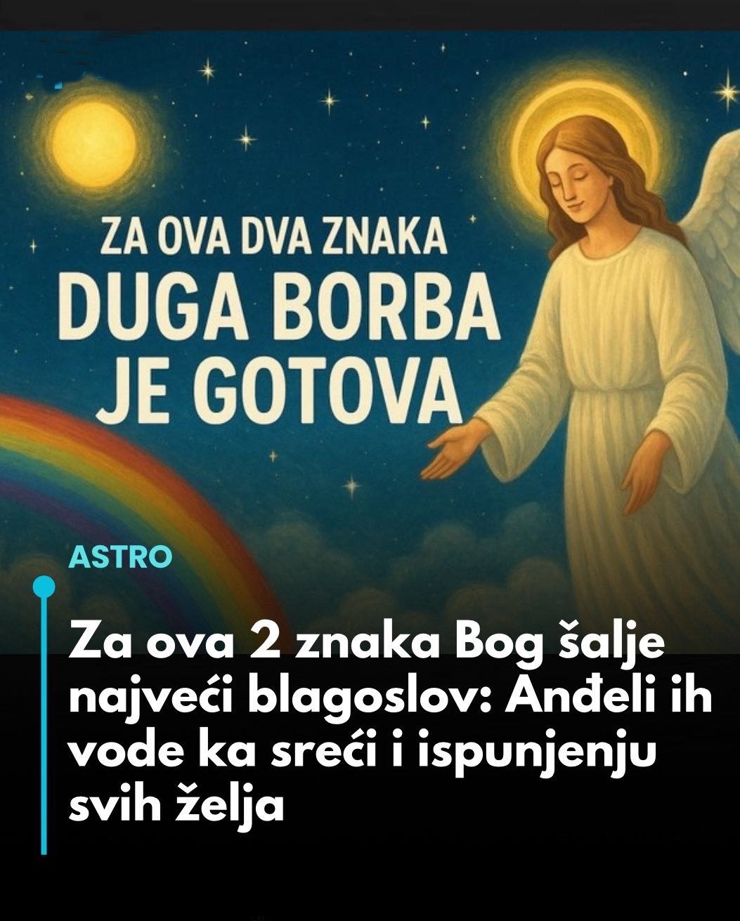 Za ova 2 znaka Bog šalje najveći blagoslov: Anđeli ih vode ka sreći i ispunjenju svih želja - featured image