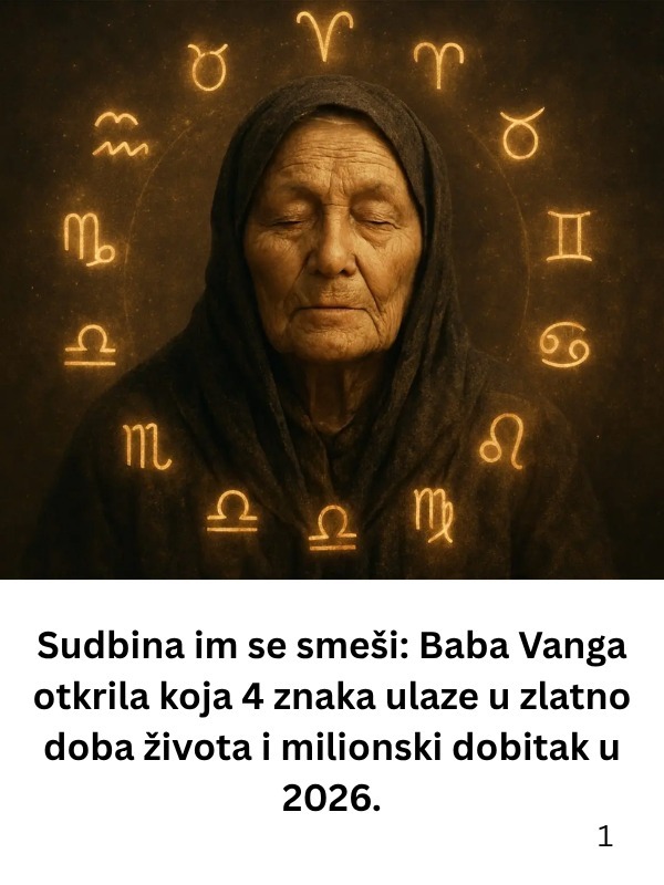 Sudbina im se smešI: baba vanga otkrila koja 4 znaka ulaze u zlatno doba života I milionski dobitak u 2026. - featured image Sudbina im se smešI: baba vanga otkrila koja 4 znaka ulaze u zlatno doba života I milionski dobitak u 2026. - featured image