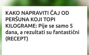 ČAJ OD PERŠUNA JE NAJBOLJI ZA MRŠAVLJENJE: Ali samo ako ga pijete OVAKO! ČAJ OD PERŠUNA JE NAJBOLJI ZA MRŠAVLJENJE: Ali samo ako ga pijete OVAKO! - featured image