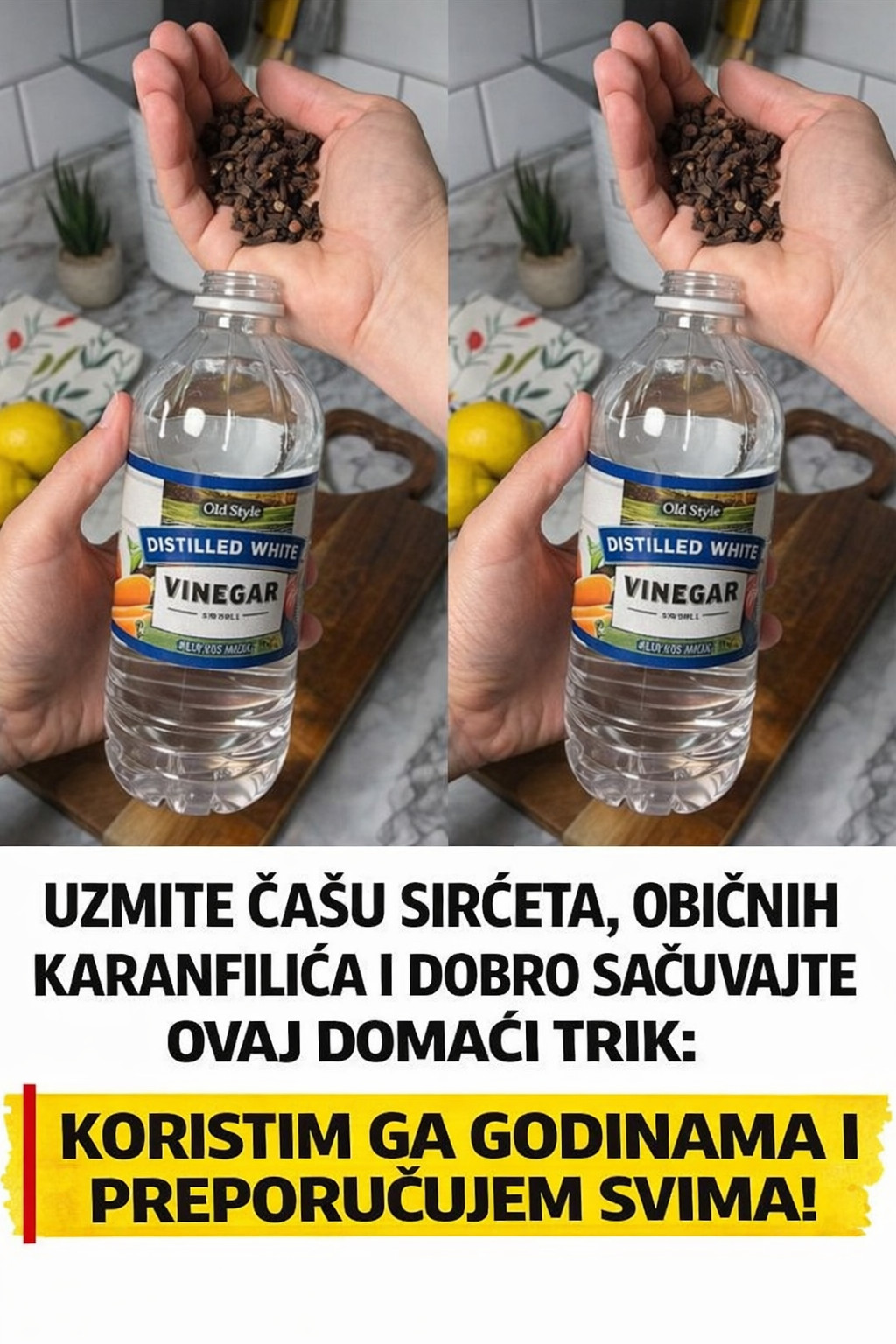 Uzmite čašu sirćeta, običnih karanfilića i dobro sačuvajte ovaj domaći trik: KORISTIM GA GODINAMA I PREPORUČUJEM SVIMA! - featured image