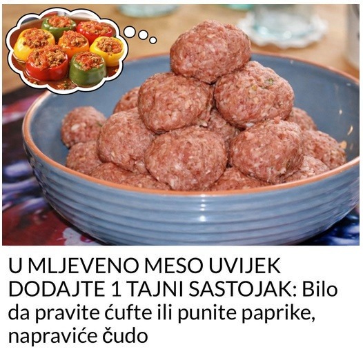 U MLJEVENO MESO UVIJEK DODAJTE 1 TAJNI SASTOJAK: Bilo da pravite ćufte ili punite paprike, napraviće čudo… - featured image