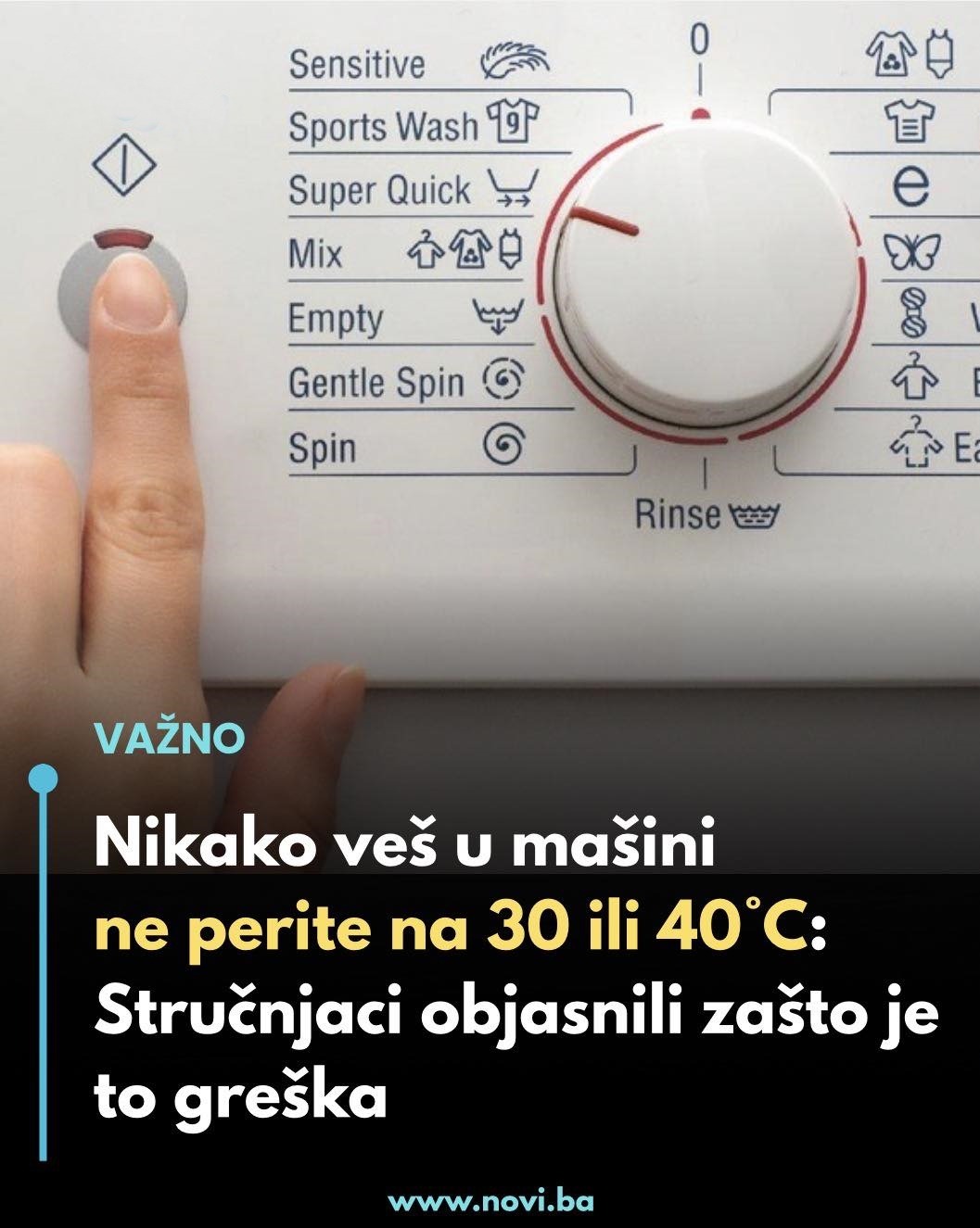 Nikako veš u mašini ne perite na 30 ili 40°C: Stručnjaci objasnili zašto je to greška… - featured image Nikako veš u mašini ne perite na 30 ili 40°C: Stručnjaci objasnili zašto je to greška… - featured image