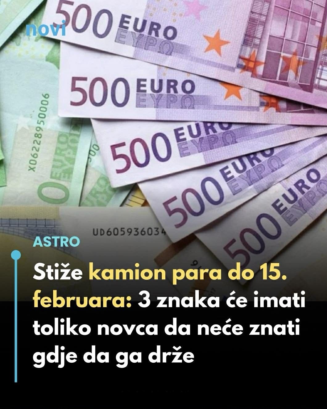 Stiže kamion para do 15. februara: 3 znaka će imati toliko novca da neće znati gdje da ga drže… - featured image