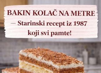 BAKIN KOLAČ NA METRE-Starinski recept iz 1987 koji svi pamte BAKIN KOLAČ NA METRE-Starinski recept iz 1987 koji svi pamte - featured image