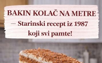 BAKIN KOLAČ NA METRE-Starinski recept iz 1987 koji svi pamte BAKIN KOLAČ NA METRE-Starinski recept iz 1987 koji svi pamte - featured image