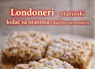Londoneri, starinski kolač sa orasima i kajsija marmeladom Londoneri, starinski kolač sa orasima i kajsija marmeladom - featured image