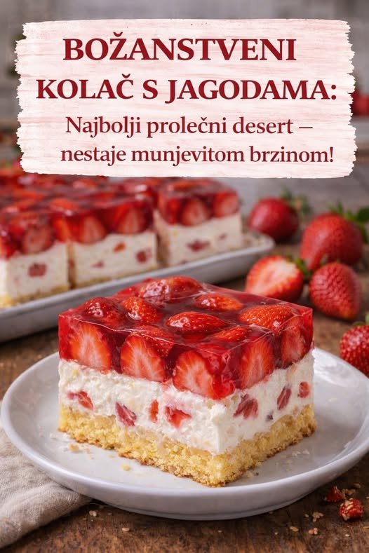 Božanstveni kolač s jagodama, najbolji prolećni desert – nestaje za tren! - featured image