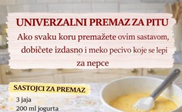 UNIVERZALNI PREMAZ ZA PITU-Ako svaku koru premažete ovim sastavom, dobićete izdašno i meko pecivo UNIVERZALNI PREMAZ ZA PITU-Ako svaku koru premažete ovim sastavom, dobićete izdašno i meko pecivo - featured image