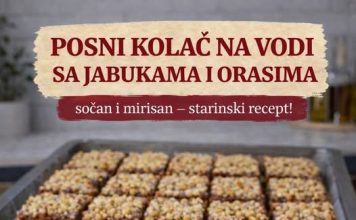 Posni kolač na vodi sa jabukama i orasima , sočan i mirisan – starinski recept! Posni kolač na vodi sa jabukama i orasima , sočan i mirisan – starinski recept! - featured image