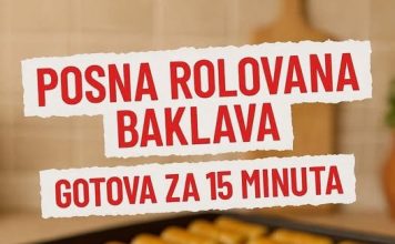 Posna rolovana baklava gotova za 15 minuta – brza, sočna i neodoljiva! Posna rolovana baklava gotova za 15 minuta – brza, sočna i neodoljiva! - featured image