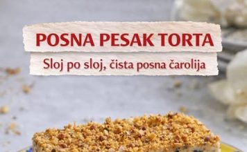 POSNA PESAK TORTA, sloj po sloj, čista posna čarolija! POSNA PESAK TORTA, sloj po sloj, čista posna čarolija! - featured image