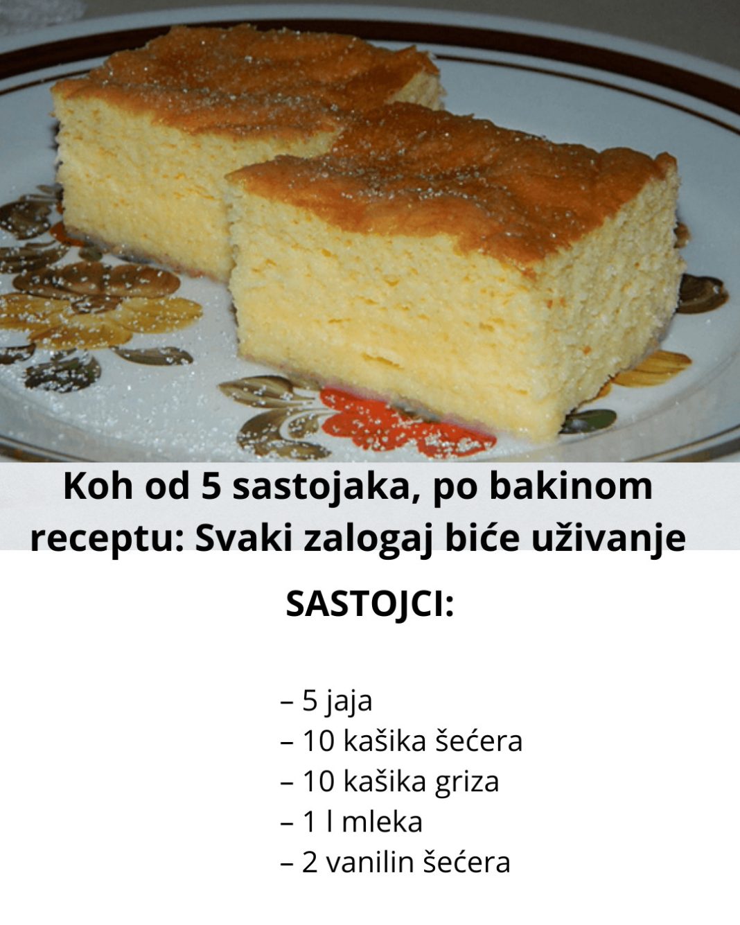 Koh od 5 sastojaka, po bakinom receptu: Svaki zalogaj biće uživanje - featured image