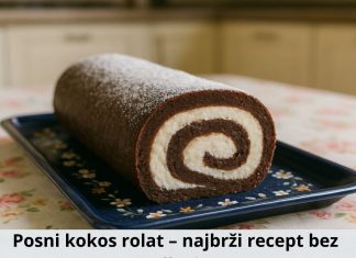 Posni kokos rolat – najbrži recept bez pečenja Posni kokos rolat – najbrži recept bez pečenja - featured image