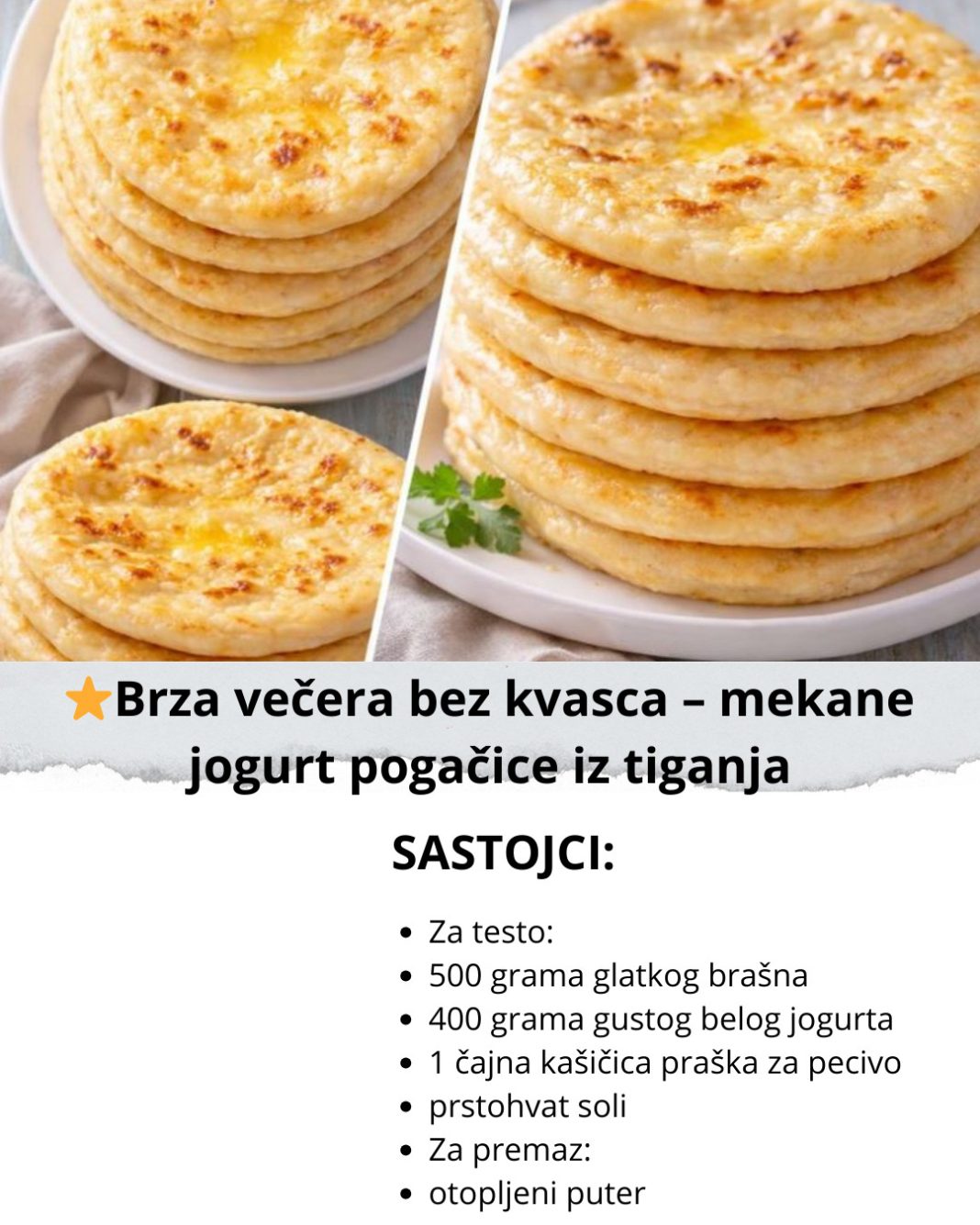 Brza večera bez kvasca – mekane jogurt pogačice iz tiganja - featured image
