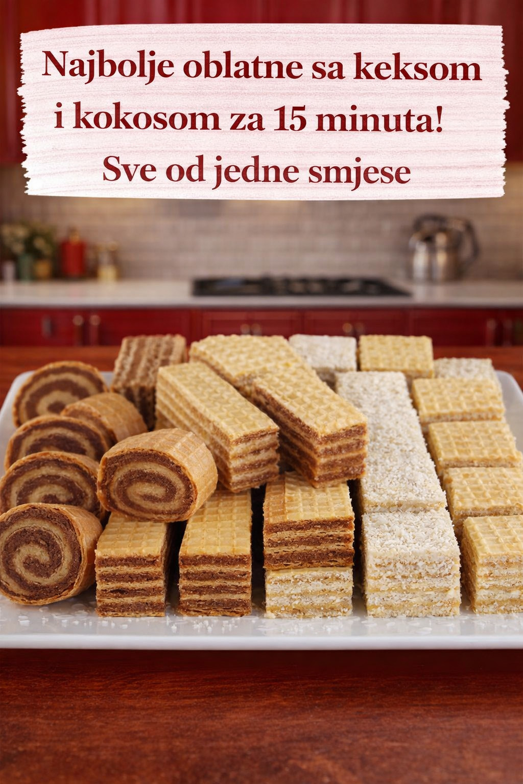 NAJBOLJE OBLATNE SA KEKSOM I KOKOSOM Gotove za 15 minuta – sve iz jedne smese! - featured image