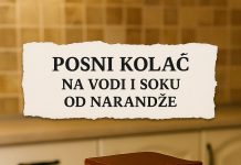 POSNI KOLAČ NA VODI I SOKU OD NARANDŽE-Posni kolač za 5 minuta pripreme POSNI KOLAČ NA VODI I SOKU OD NARANDŽE-Posni kolač za 5 minuta pripreme - featured image