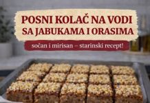 Posni kolač na vodi sa jabukama i orasima , sočan i mirisan, starinski recept! Posni kolač na vodi sa jabukama i orasima , sočan i mirisan, starinski recept! - featured image